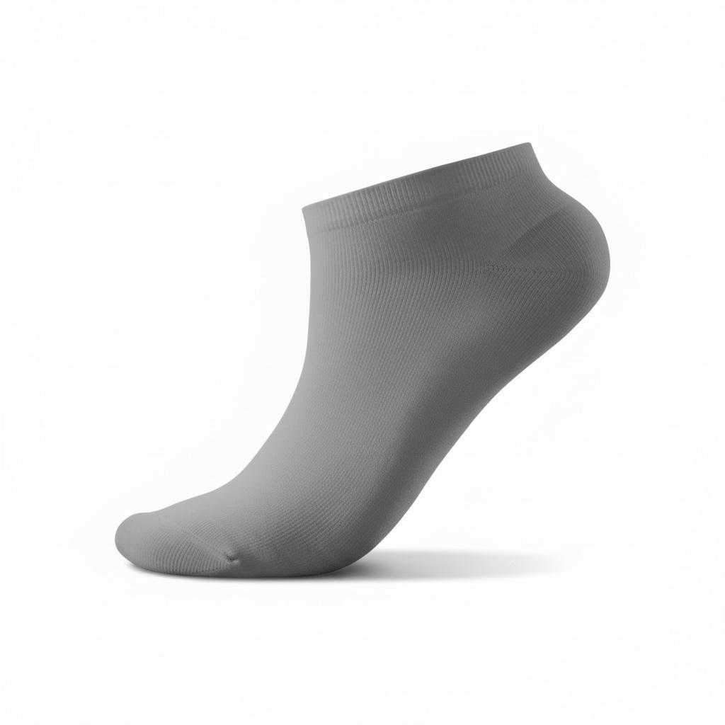 Ankle Reaching Plain Silver Socks 40-45 (MM 5000 4)