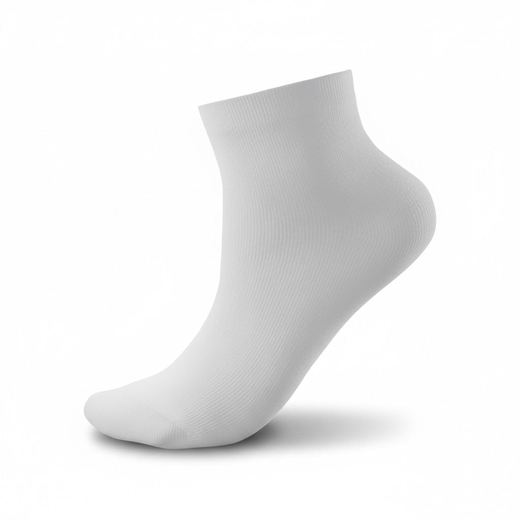 Quarter Length Plain White Socks 40-45 (MM 6000 1)